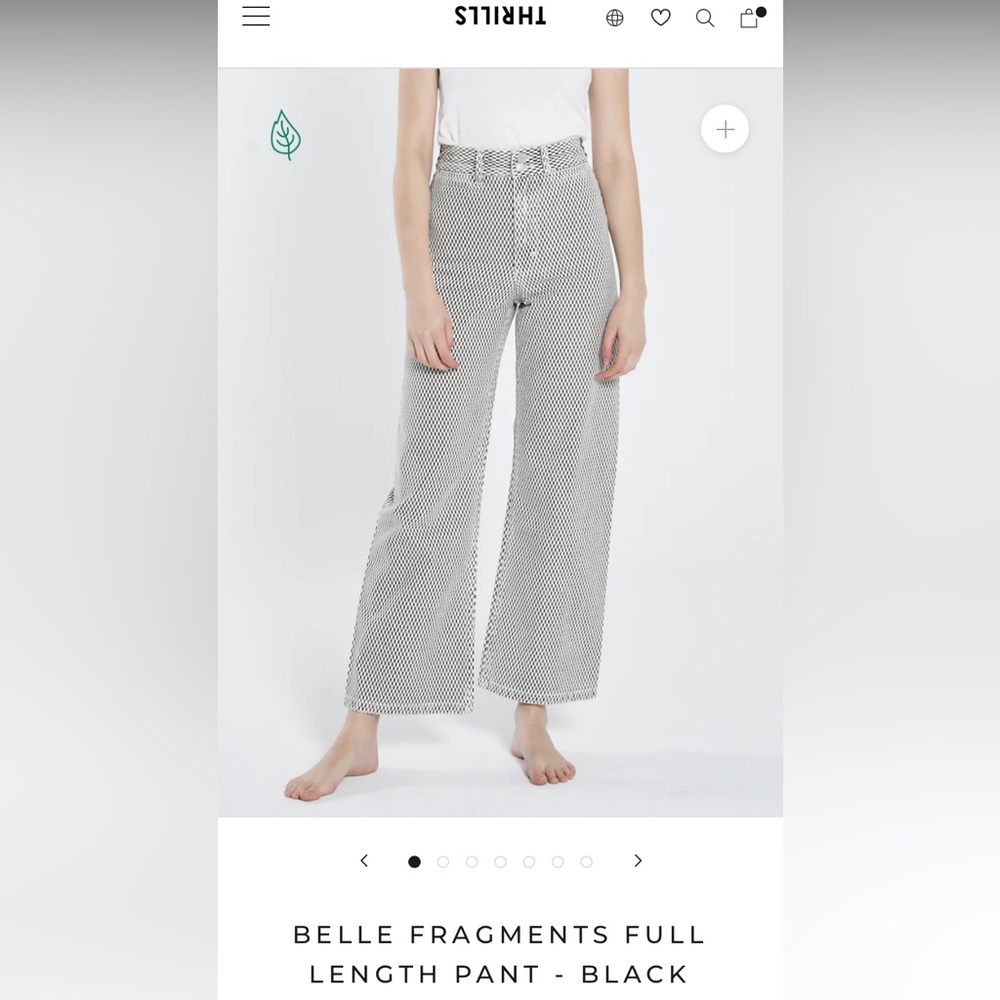 Thrills Black Checkered Pattern High Waisted Flare Denim jeans